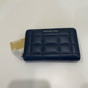 Michael Kors Quilted Navy Card Holder